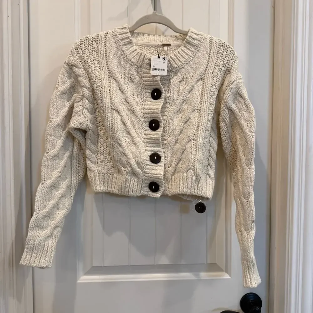 Free People Bonfire Cable Knit Cardi